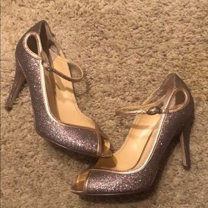 Ivanka Trump Glitter Natalya Peep Toe Heels